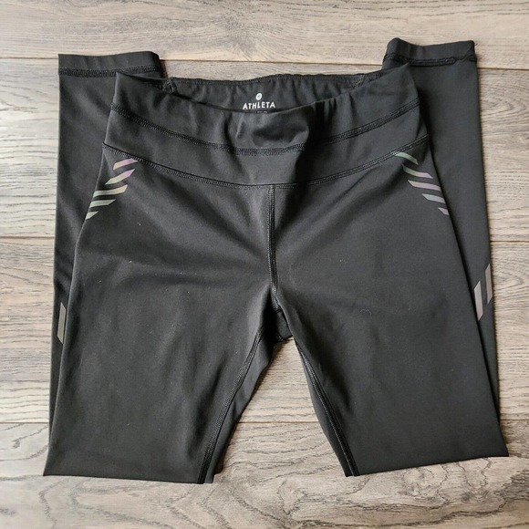Athleta Black Spectrum Sonar Reflective 7/8 Tights Running 158851 Sz XS - Picture 4 of 4
